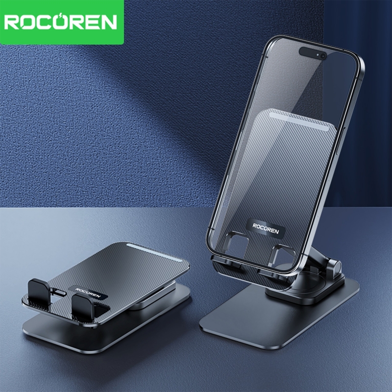 Rocoren 360° Dönebilen Katlanabilir Yükseklik ve Eğim Ayarlı Telefon Tutucu Stand - 2