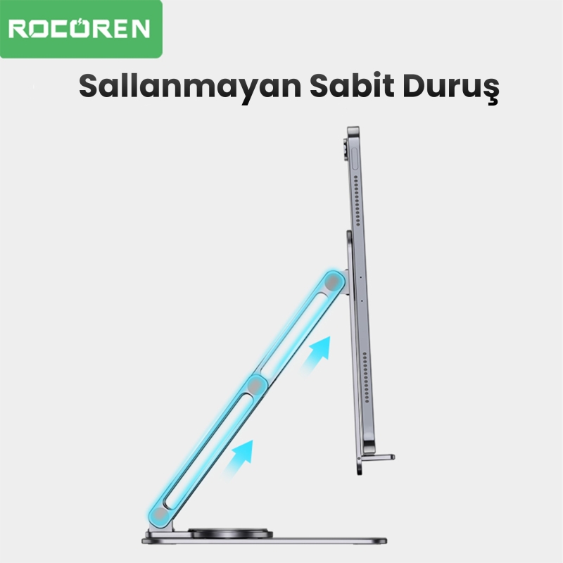 Rocoren 360° Döner Mekanizmalı Katlanabilir Alüminyum Telefon Standı - 5