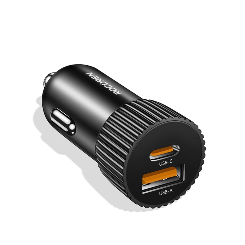 Rocoren 48W Çift Portlu USB Type-C ve USB-A Araç İçi Hızlı Şarj Cihazı - 1