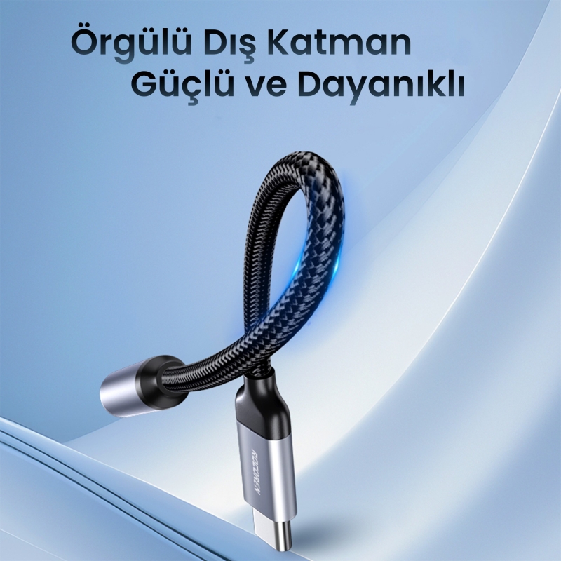 Rocoren DAC Çipli Type-C to 3.5mm Jack Aux Ses Dönüştürücü Çevirici Kablo Adaptör - 4