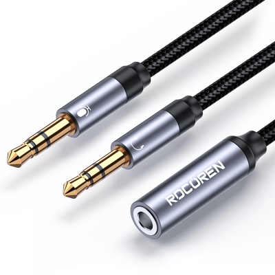 Rocoren Hi-Fi TRRS Mikrofon ve Kulaklık Ayırıcı 3.5mm Y Jack Kablo - Rocoren