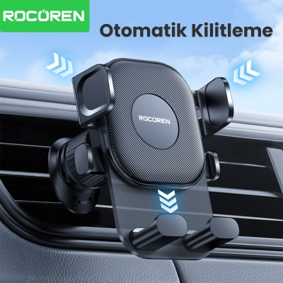Rocoren Metal Kancalı Havalandırma Destekli Araç içi Telefon Tutucu - 2