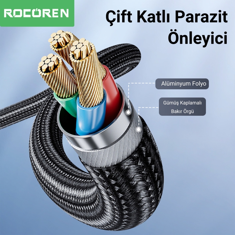Rocoren Type-C to 3.5mm Jack AUX Hi-Fi DAC Ses Kablosu 2 Metre - 4