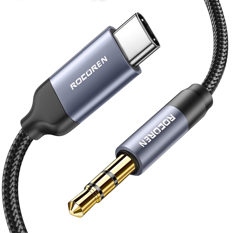 Rocoren Type-C to 3.5mm Jack AUX Hi-Fi DAC Ses Kablosu 50 CM - 1