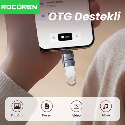 Rocoren Type-C to USB 3.2 5Gbps OTG Çevirici Dönüştürücü Adaptör - 5
