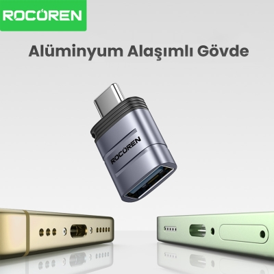 Rocoren Type-C to USB 3.2 5Gbps OTG Çevirici Dönüştürücü Adaptör - 3