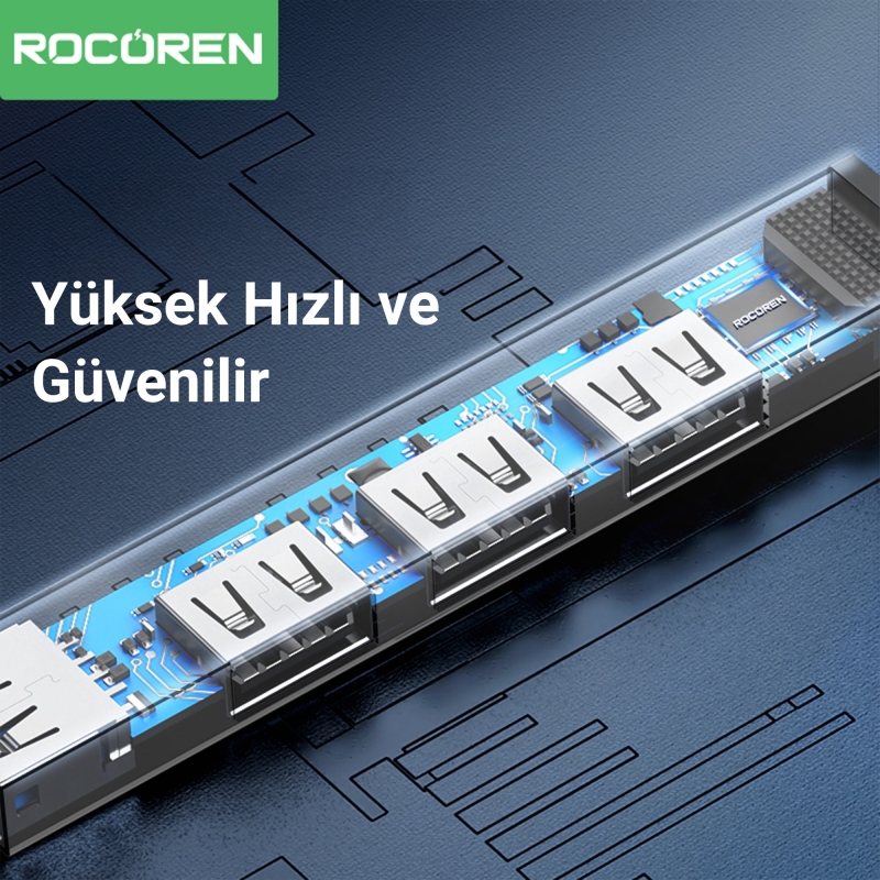 Rocoren USB-A 3.0 5Gbps 4 Portlu USB Çoklayıcı Hub - 5