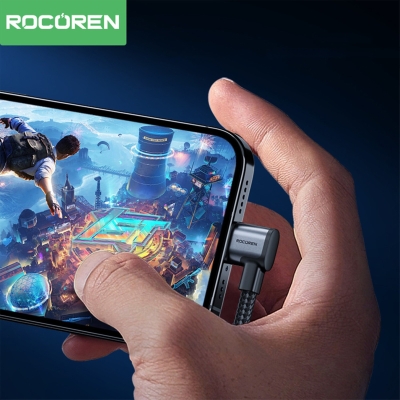 Rocoren USB-A to Type-C 90° 3A Hızlı Şarj ve Data Kablosu 50 CM - 3