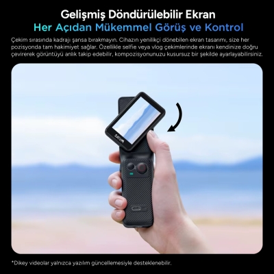 SJCAM C400 Pocket 4K UHD 3'ü 1 Arada Titreşim Engelleme Çift Ekranlı Vlog Aksiyon Kamerası - 2