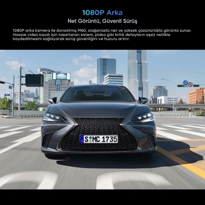 SJCAM M60 2 Kameralı Ön+Arka 4K+FHD HDR Sony Starvis 2 Sensörlü WiFi GPS'li Araç Kamerası - 6