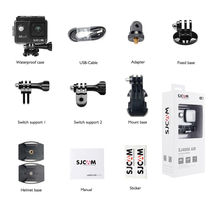 SJCAM SJ4000 Air WiFi 4K Aksiyon Kamerası Siyah - 6