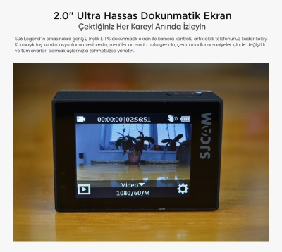 SJCAM SJ6 Legend 4K Orjinal Lisanslı Aksiyon Kamera Siyah - 5