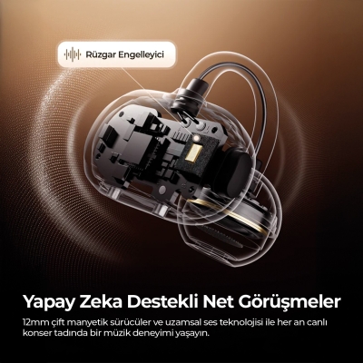 Soundpeats Air Clip Open-Ear ENC OWS Bluetooth 5.4 Kablosuz Kulaklık Siyah - 5