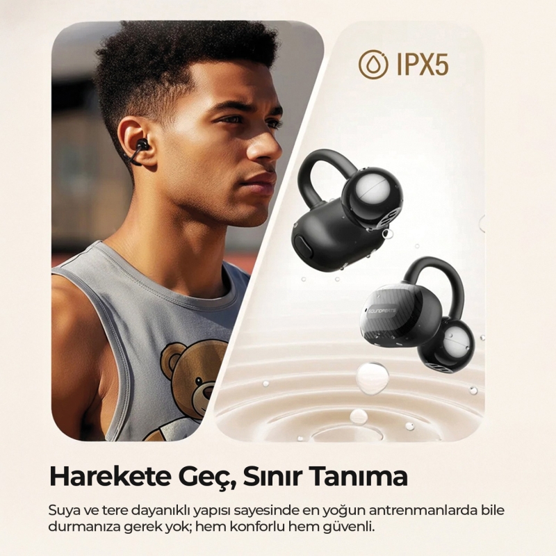 Soundpeats Air Clip Open-Ear ENC OWS Bluetooth 5.4 Kablosuz Kulaklık Siyah - 7