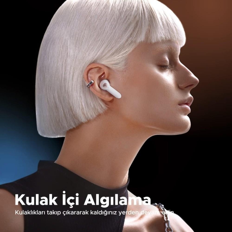 Soundpeats Air3 Deluxe Hs 5.3 Hi-Res LDAC Kablosuz Kulak içi Bluetooth Kulaklık Beyaz - 6