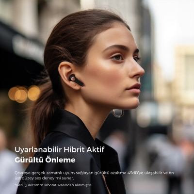 Soundpeats Air4 ANC aptX BT 5.3 TWS Kablosuz Bluetooth Kulaklık Beyaz - 9