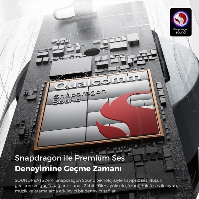 Soundpeats Air4 ANC aptX BT 5.3 TWS Kablosuz Bluetooth Kulaklık Siyah - 7