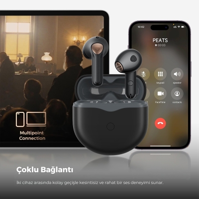 Soundpeats Air4 ANC aptX BT 5.3 TWS Kablosuz Bluetooth Kulaklık Siyah - 6