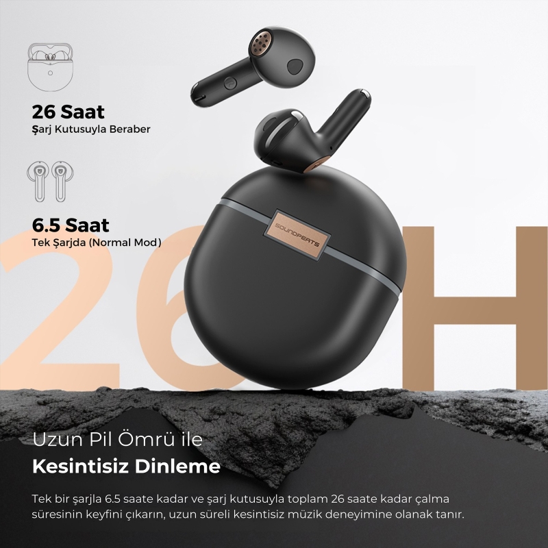 Soundpeats Air4 ANC aptX BT 5.3 TWS Kablosuz Bluetooth Kulaklık Siyah - 8