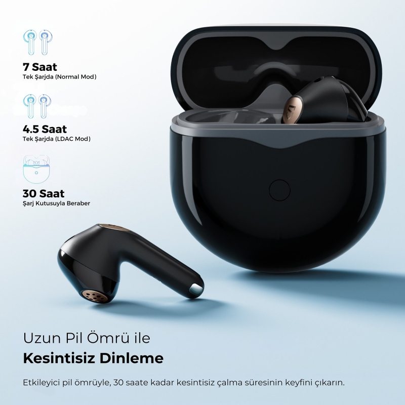 Soundpeats Air4 Lite Hi-Res LDAC TWS Kablosuz Bluetooth Kulaklık Siyah - 6