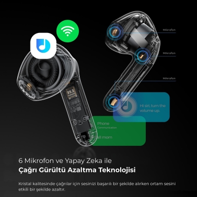 Soundpeats Air4 Lite Hi-Res LDAC TWS Kablosuz Bluetooth Kulaklık Siyah - 7