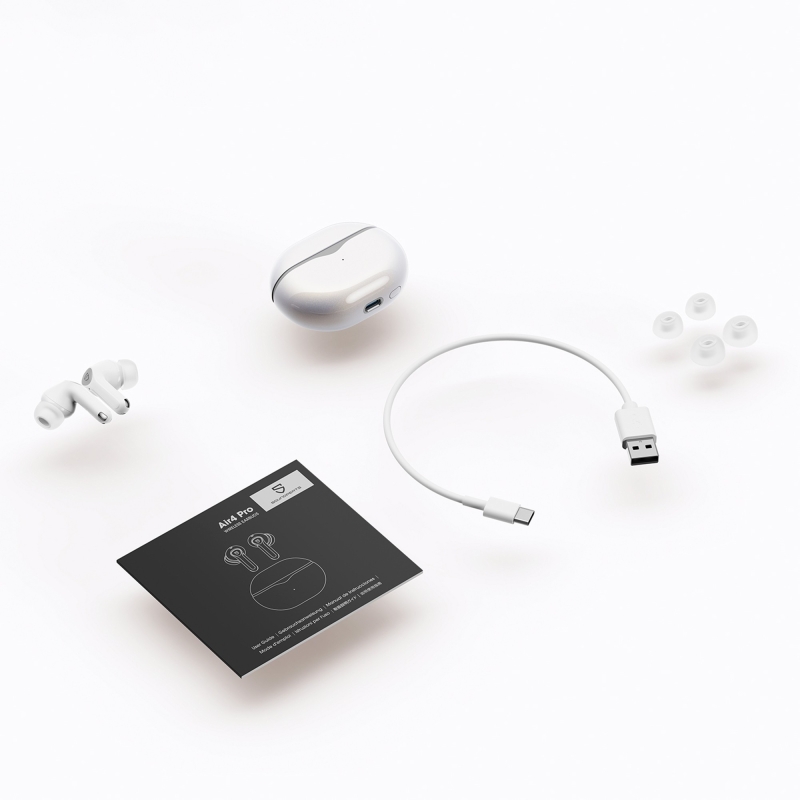 Soundpeats Air4 Pro ANC aptX TWS Kablosuz Bluetooth Kulaklık Beyaz - 12