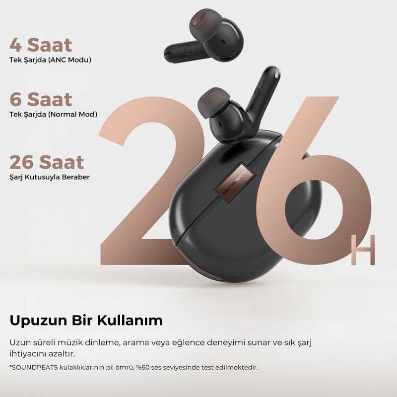 Soundpeats Air4 Pro ANC aptX TWS Kablosuz Bluetooth Kulaklık Siyah - 11