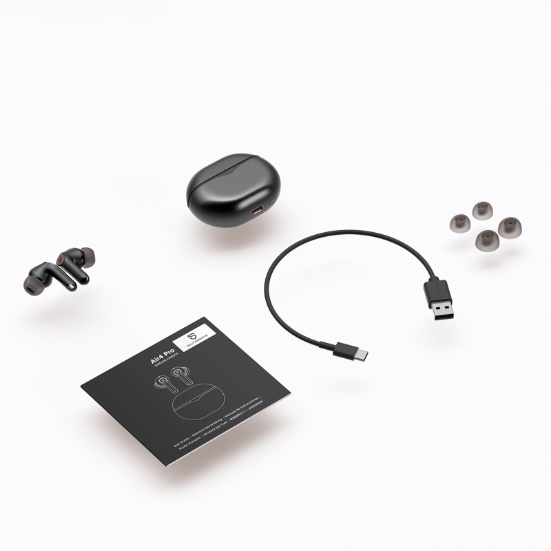 Soundpeats Air4 Pro ANC aptX TWS Kablosuz Bluetooth Kulaklık Siyah - 13