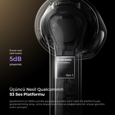 Soundpeats Air5 Hi-Res ANC aptX Kablosuz Bluetooth 5.4 Kulaklık Bej - 2