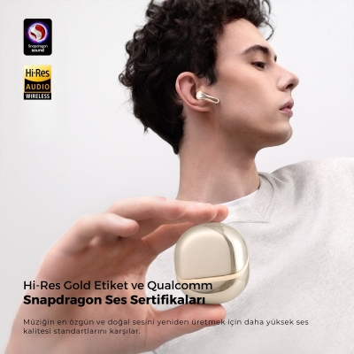 Soundpeats Air5 Hi-Res ANC aptX Kablosuz Bluetooth 5.4 Kulaklık Bej - 5