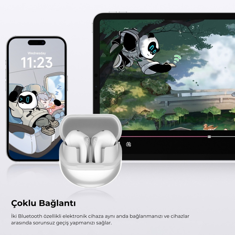 Soundpeats Air5 Hi-Res ANC aptX Kablosuz Bluetooth 5.4 Kulaklık Beyaz - 6