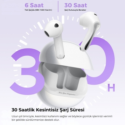 Soundpeats Air5 Hi-Res ANC aptX Kablosuz Bluetooth 5.4 Kulaklık Beyaz - 2