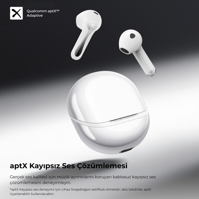 Soundpeats Air5 Hi-Res ANC aptX Kablosuz Bluetooth 5.4 Kulaklık Beyaz - 5