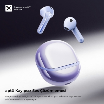 Soundpeats Air5 Hi-Res ANC aptX Kablosuz Bluetooth 5.4 Kulaklık Mor - 2