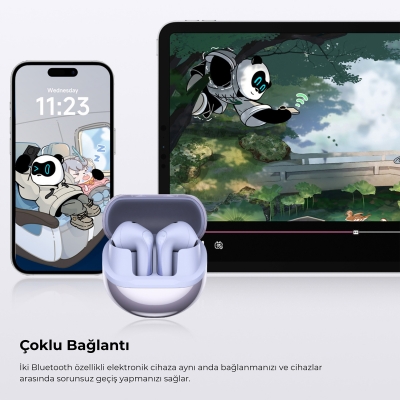 Soundpeats Air5 Hi-Res ANC aptX Kablosuz Bluetooth 5.4 Kulaklık Mor - 9