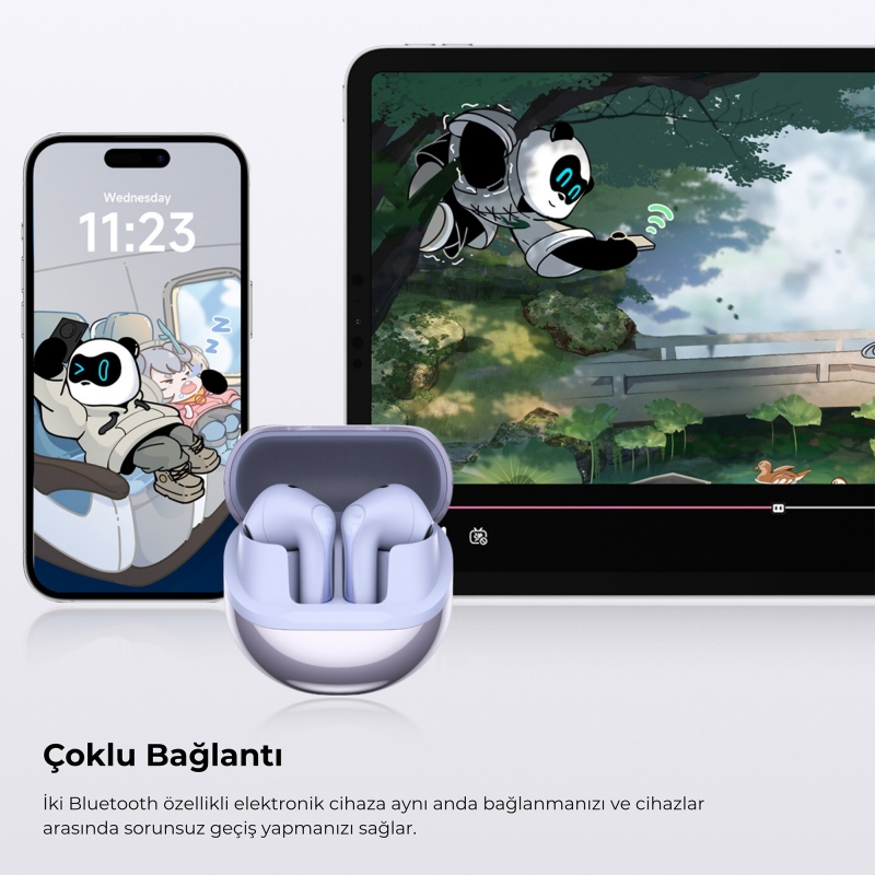 Soundpeats Air5 Hi-Res ANC aptX Kablosuz Bluetooth 5.4 Kulaklık Mor - 9