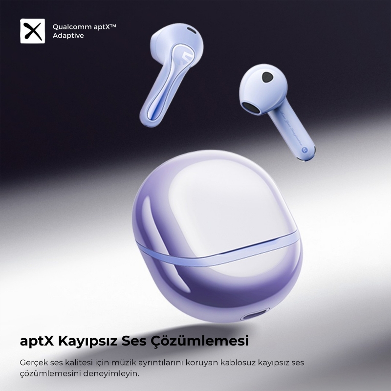 Soundpeats Air5 Hi-Res ANC aptX Kablosuz Bluetooth 5.4 Kulaklık Mor - 2