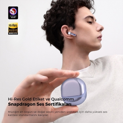 Soundpeats Air5 Hi-Res ANC aptX Kablosuz Bluetooth 5.4 Kulaklık Mor - 5