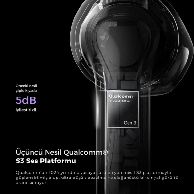 Soundpeats Air5 Hi-Res ANC aptX Kablosuz Bluetooth 5.4 Kulaklık Siyah - 7