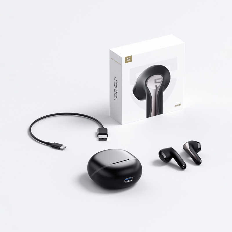 Soundpeats Air5 Hi-Res ANC aptX Kablosuz Bluetooth 5.4 Kulaklık Siyah - 11