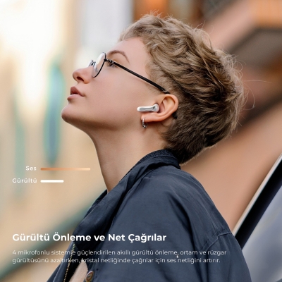 Soundpeats Air5 Lite Hi-Res LDAC ENC TWS Kablosuz Bluetooth 5.4 Kulaklık Beyaz - 2