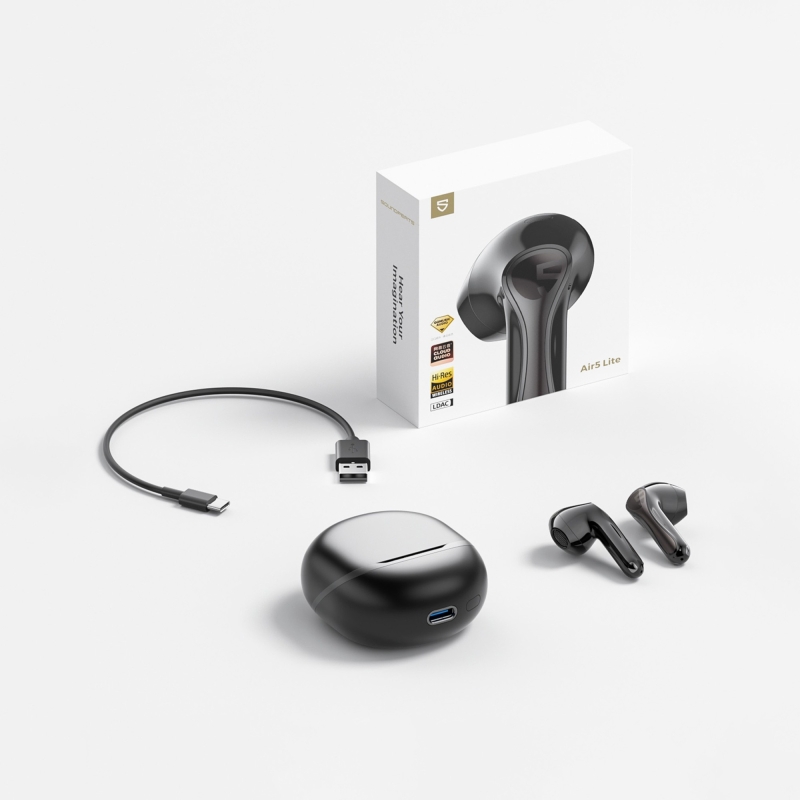 Soundpeats Air5 Lite Hi-Res LDAC ENC TWS Kablosuz Bluetooth 5.4 Kulaklık Siyah - 9