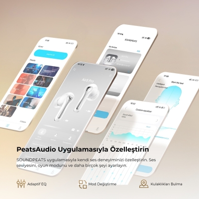 Soundpeats Air5 Pro Hi-Res LDAC ANC TWS Kablosuz Bluetooth 5.4 Kulaklık Beyaz - 8