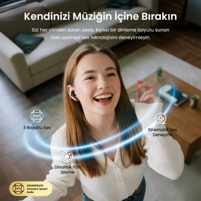 Soundpeats Air6 HS Hi-Res LDAC ENC TWS Kablosuz Bluetooth 6.0 Kulaklık Siyah - 4