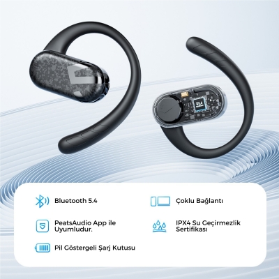 Soundpeats Breezy Open-Ear TWS Bluetooth 5.4 Kablosuz Kulaklık Siyah - 9