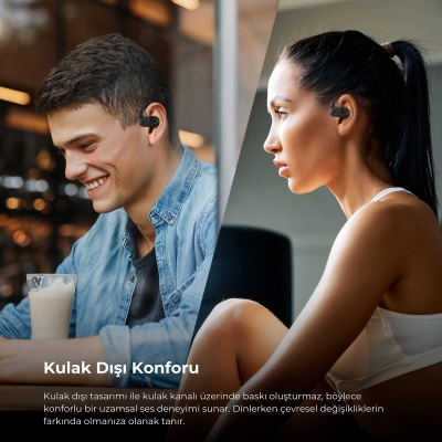 Soundpeats Breezy Open-Ear TWS Bluetooth 5.4 Kablosuz Kulaklık Siyah - 3