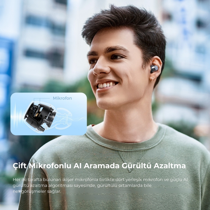 Soundpeats Clear Dot ENC TWS Kablosuz Bluetooth Kulaklık Beyaz - 2