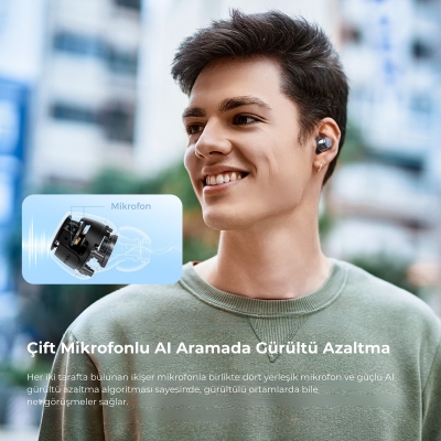 Soundpeats Clear Dot ENC TWS Kablosuz Bluetooth Kulaklık Siyah - 4