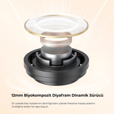 Soundpeats Clear ENC TWS Bluetooth 5.3 Kulak içi Kablosuz Kulaklık Bej - 6