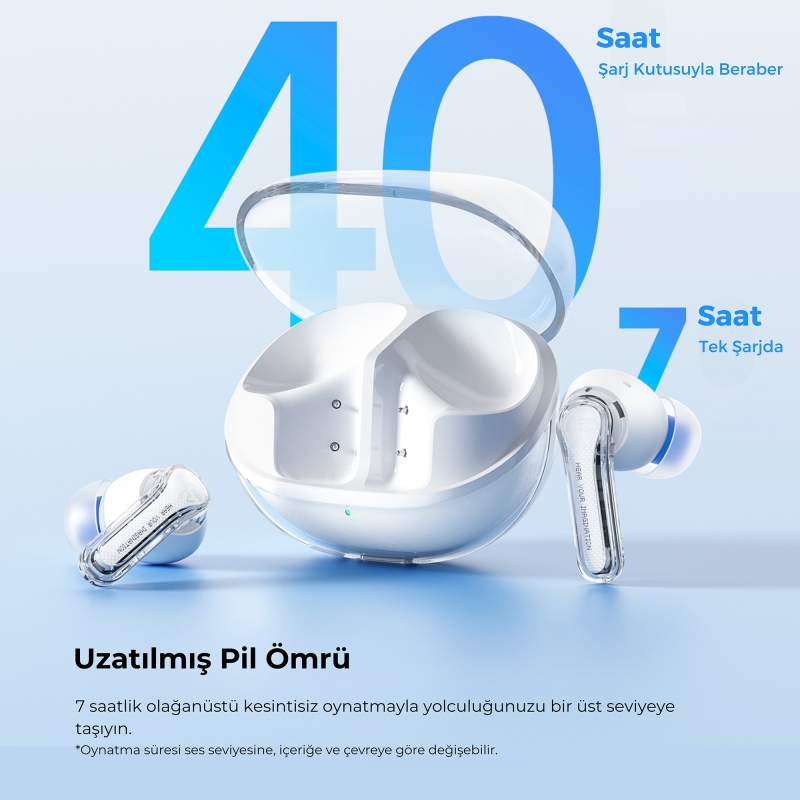Soundpeats Clear ENC TWS Bluetooth 5.3 Kulak içi Kablosuz Kulaklık Beyaz - 5